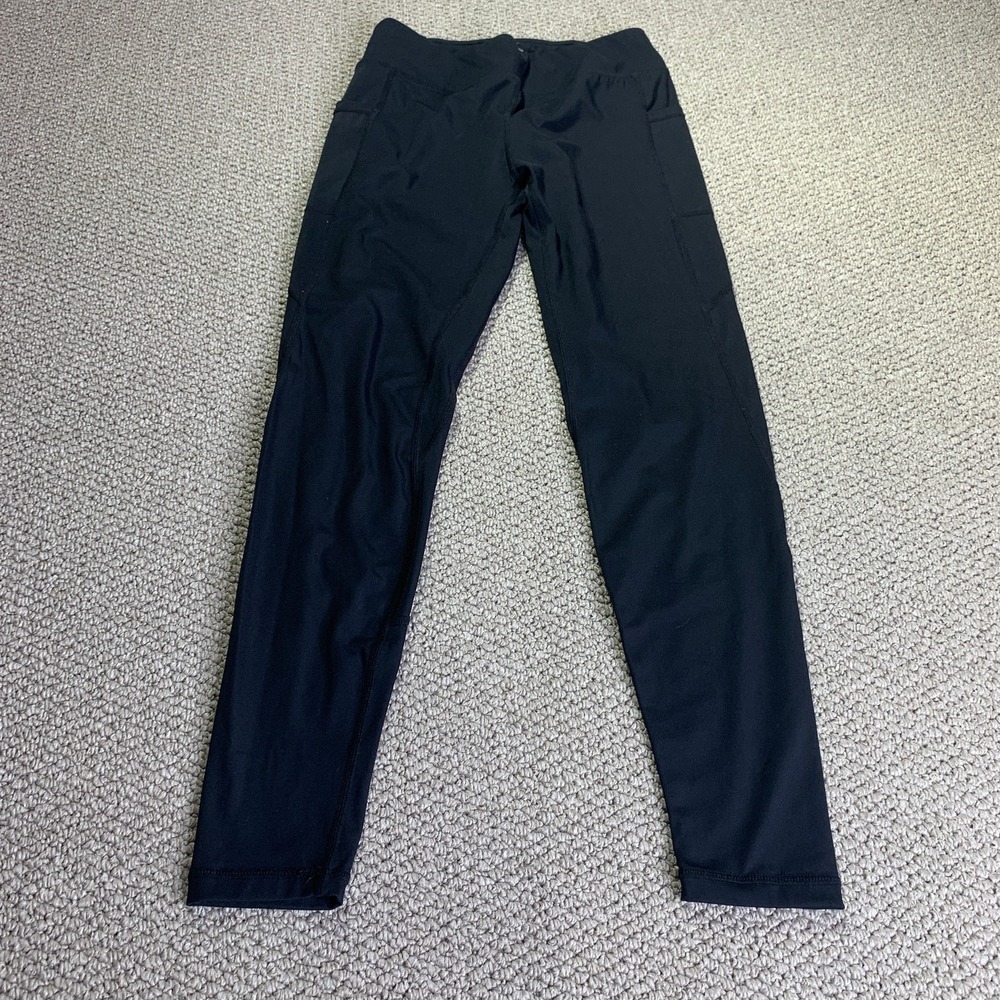 Willit Leggings Womens Size Large Black Nylon Skinny Stretch Pull On Pockets